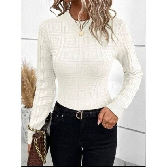 Elegant  Casual Pullovers Round Neck Sweater - Picture 1 of 4